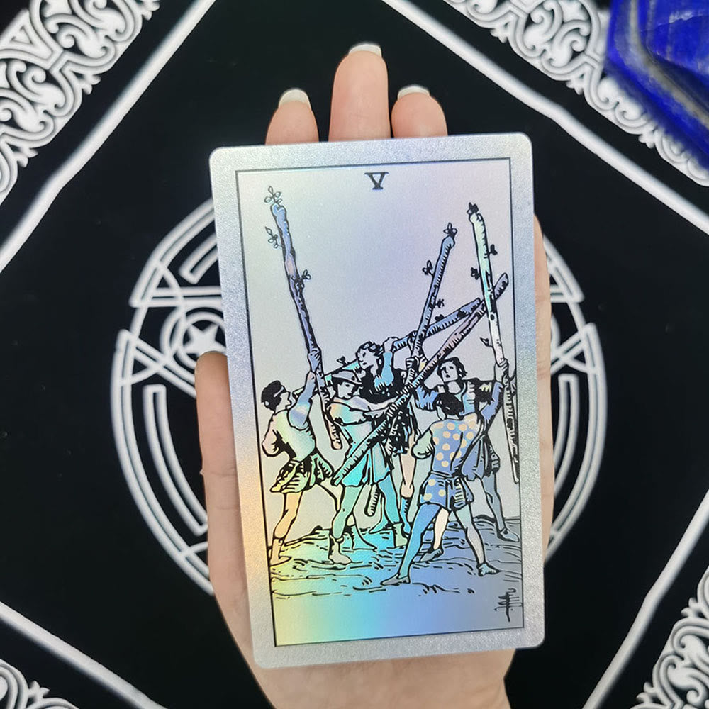 Cartes de tarot Olivenorma bronzantes en feuille d'or brillantes au laser