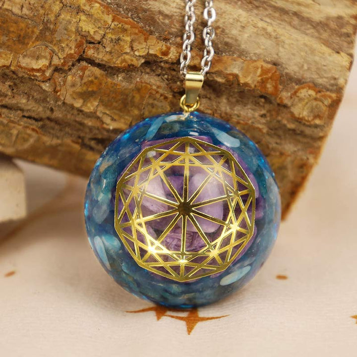 Collier de protection en quartz bleu et améthyste Olivenorma