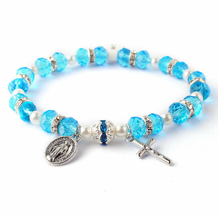 Bracelet Croix Chrétienne en Cristal à Facettes Olivenorma