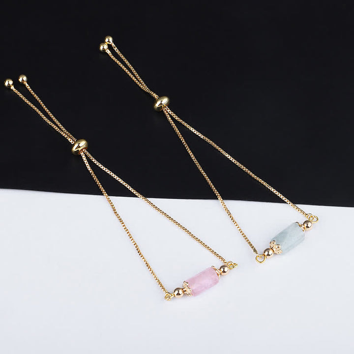 Bracelet chaîne en or délicat avec cristal naturel Olivenorma