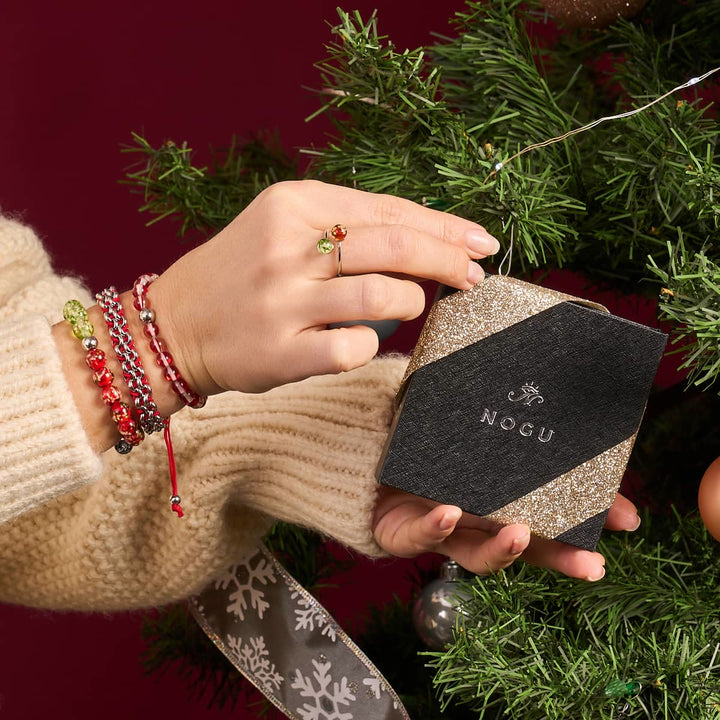 Bracelet en perles de verre cristal rouge Olivenorma