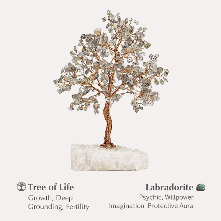 Olivenorma Potentiel illimité - Arbre Feng Shui en pierre de labradorite