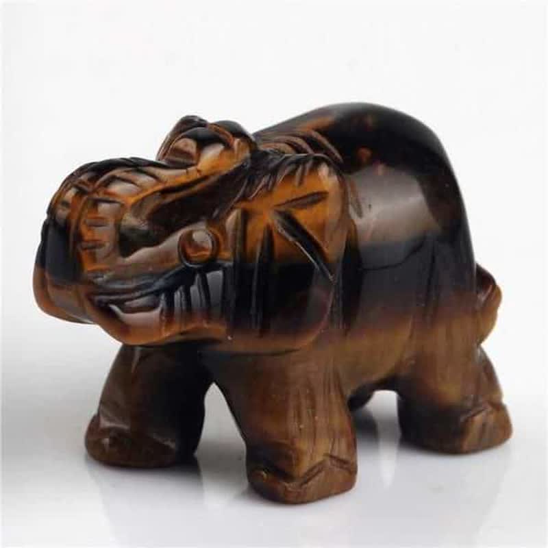 Figurines d'éléphants Reiki Olivenorma Décoration en pierres précieuses