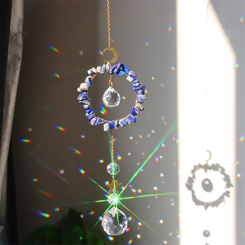 Attrape-soleil de guérison lunaire en cercle de cristal Olivenorma