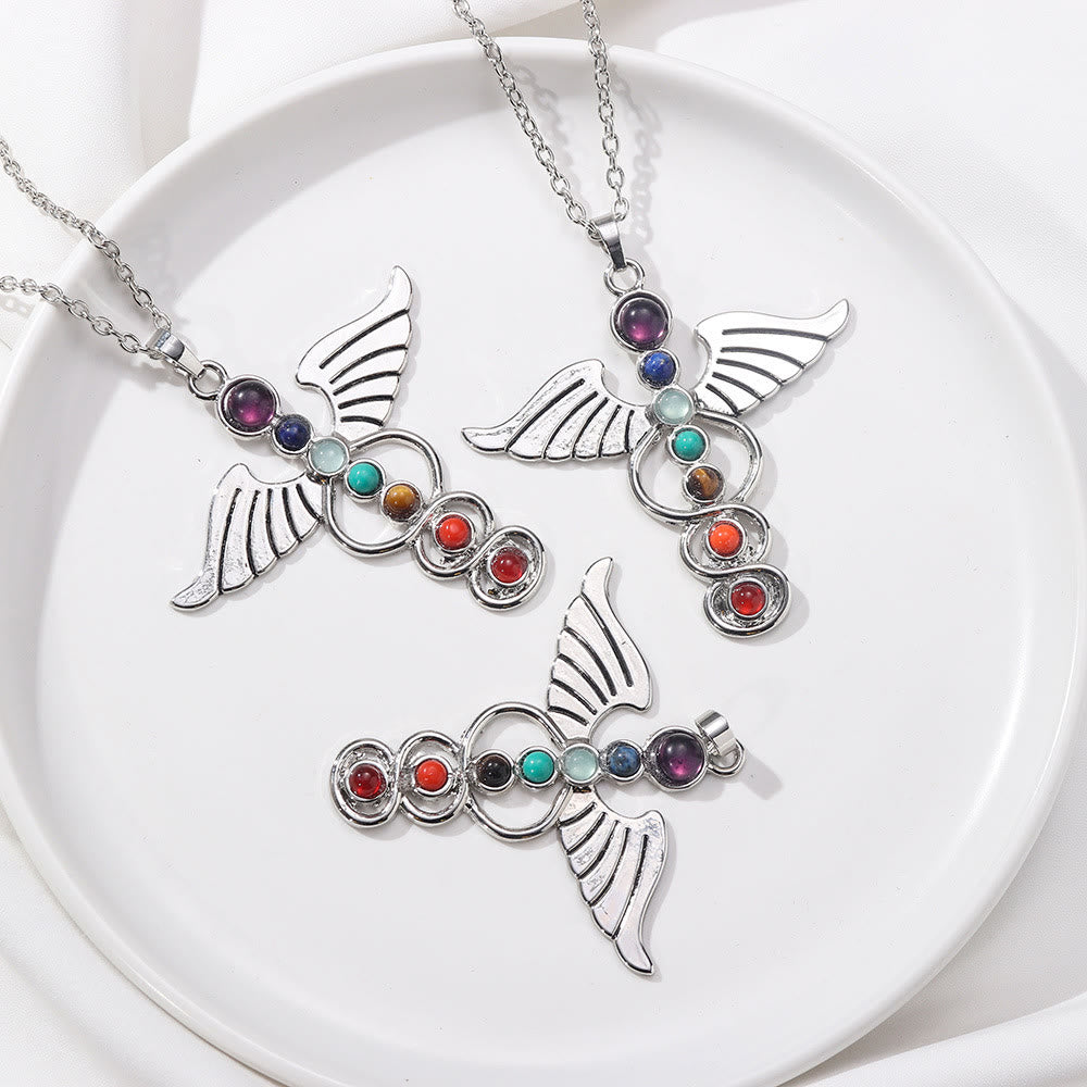 Collier de guérison des 7 chakras Olivenorma Wing