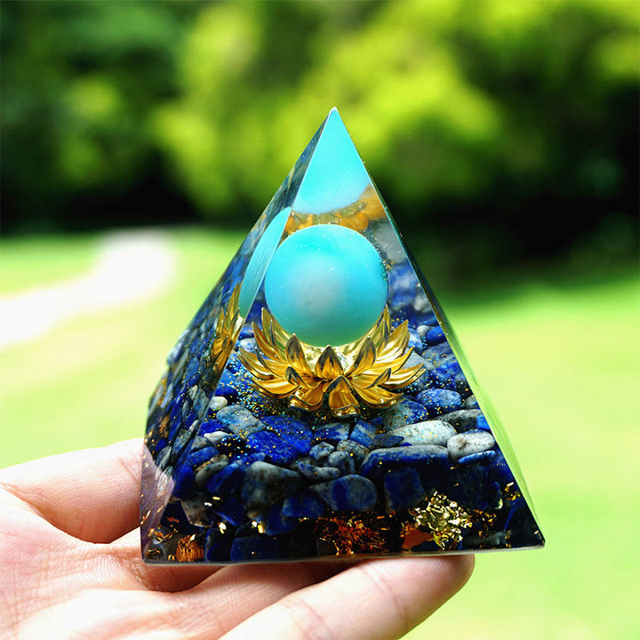 Olivenorma La Pyramide Orgonite Turquoise & Lapis Lazuli Expansion Spirituelle