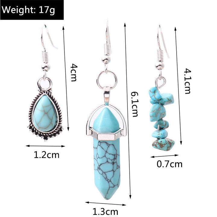 Ensemble de boucles d'oreilles et collier multicouches en turquoise Olivenorma