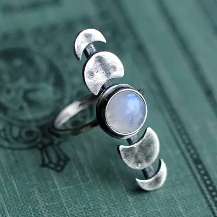 Bague d'énergie féminine en pierre de lune croissant Olivenorma