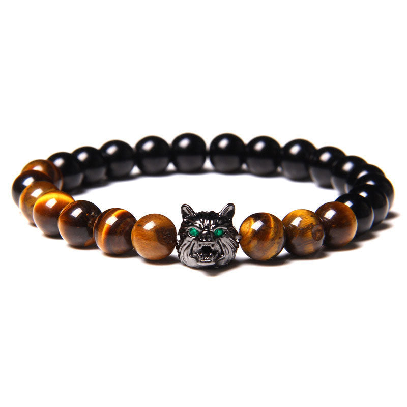 Bracelet Loup Oeil de Tigre Olivenorma