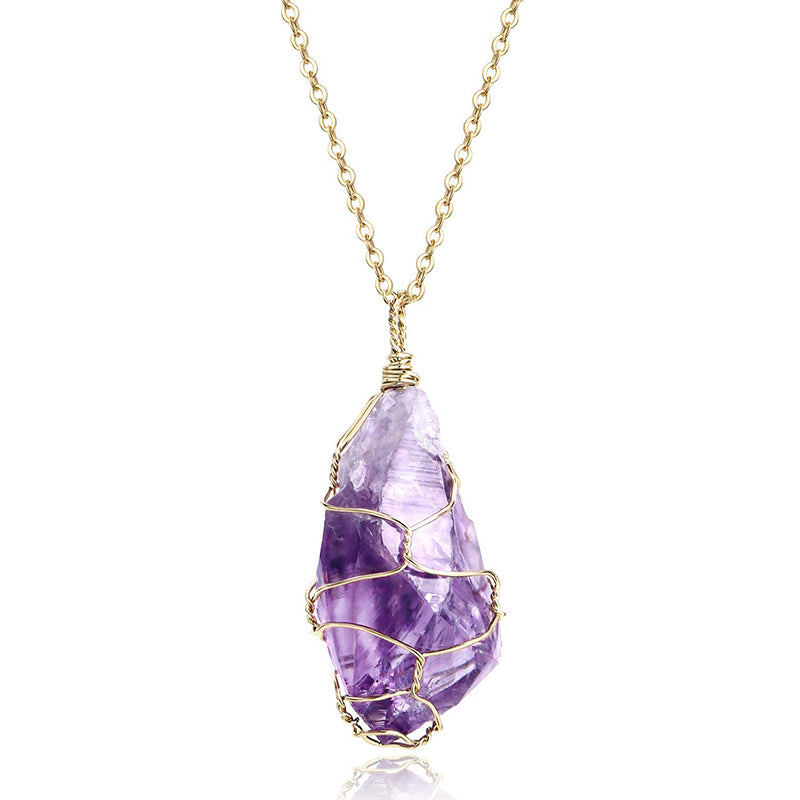 Collier de guérison en cristal d'améthyste Olivenorma
