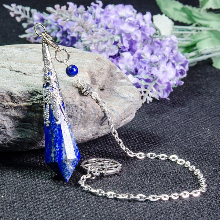 Pendule rétro positif en lapis-lazuli
