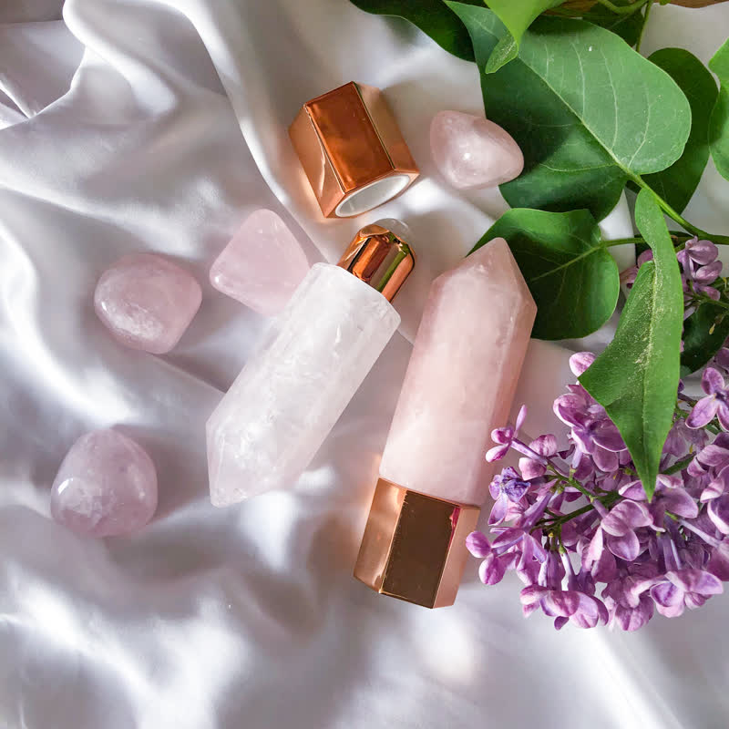 Baguettes de cristal d'huile essentielle énergétique en quartz rose olivenorma