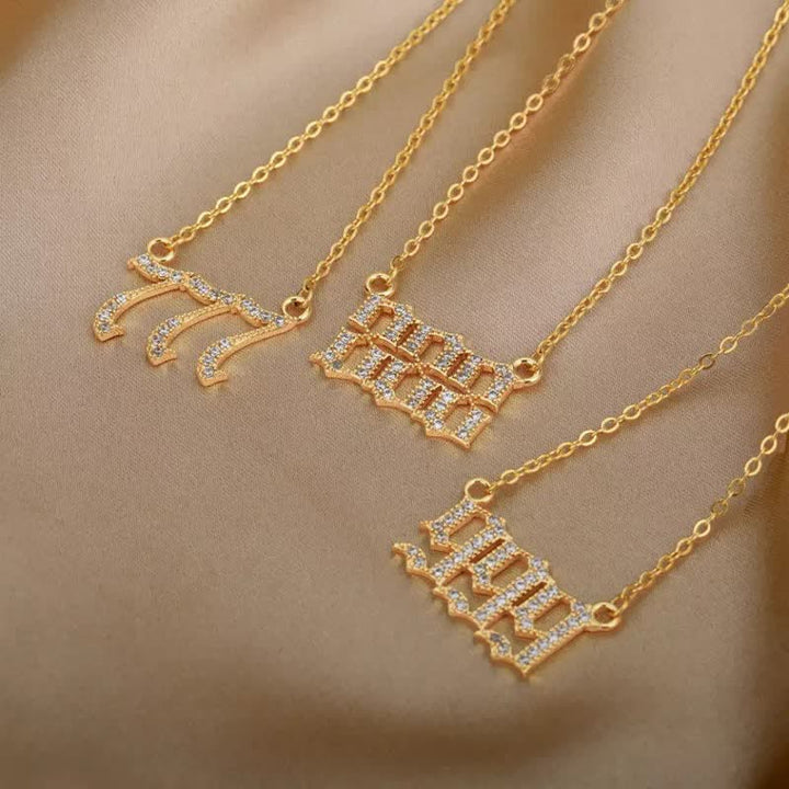 Collier avec chiffres angéliques en zircone Olivenorma