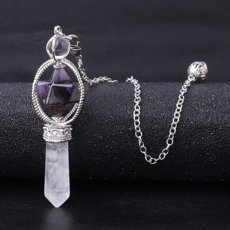 Pendule en pierre de cristal naturel