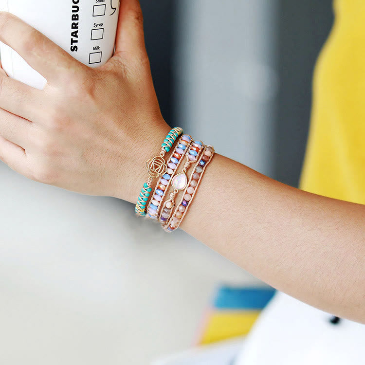 BRACELET ENROULÉ PIERRE DE SOLEIL ET OPALE