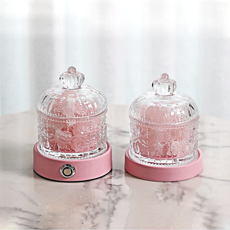 Lampe d'aromathérapie en cristal transparent amazonite et quartz rose Olivenorma