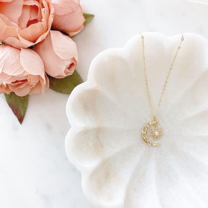 Collier Soleil et Lune Opale Olivenorma