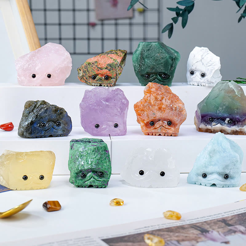 Décoration en pierre précieuse en cristal naturel brut de hérisson elfe Olivenorma