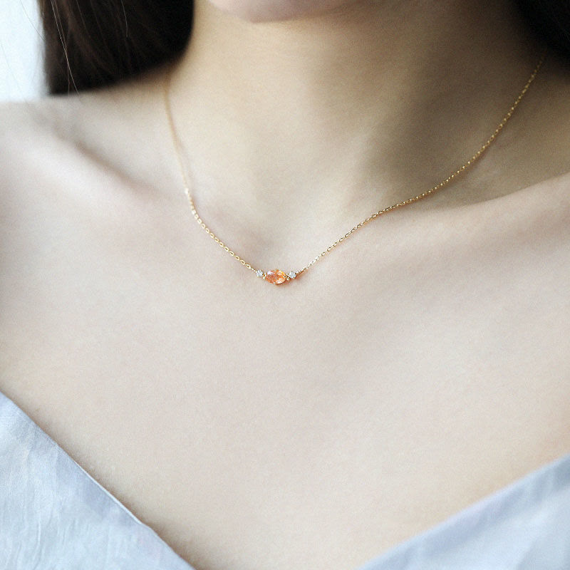 Collier avec breloque en pierre de guérison naturelle en pierre de soleil Olivenorma