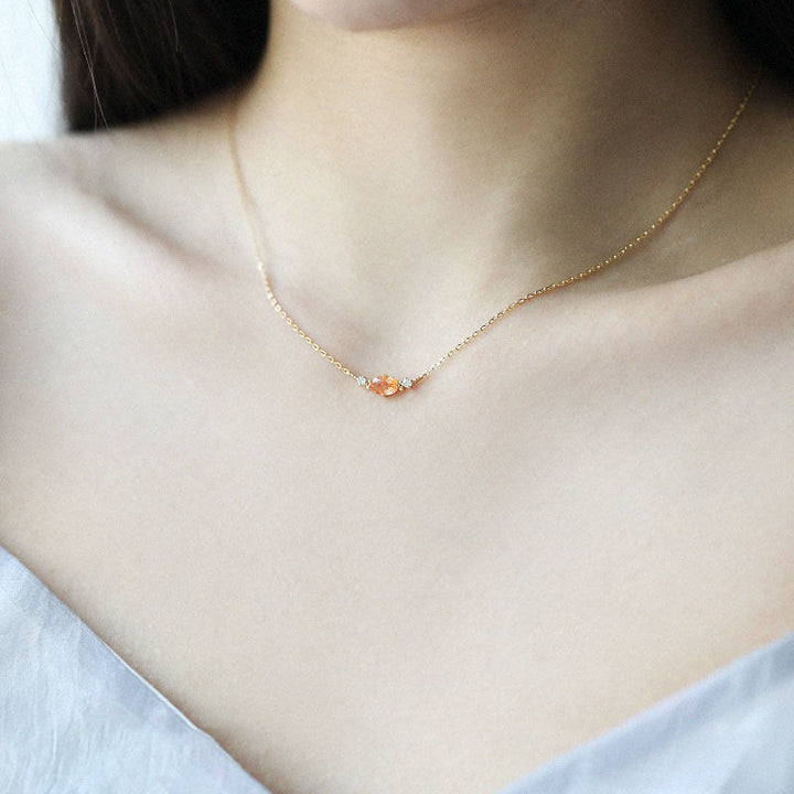 Collier avec breloque en pierre de guérison naturelle en pierre de soleil Olivenorma