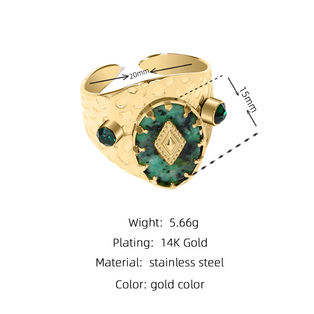 Bague ajustable en turquoise africaine Olivenorma