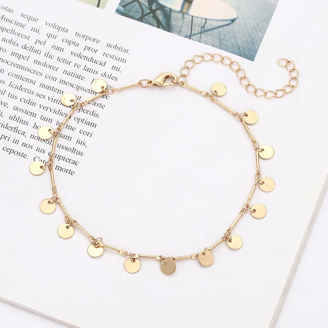 Bracelet de cheville bohème en perles de couleur turquoise Olivenorma