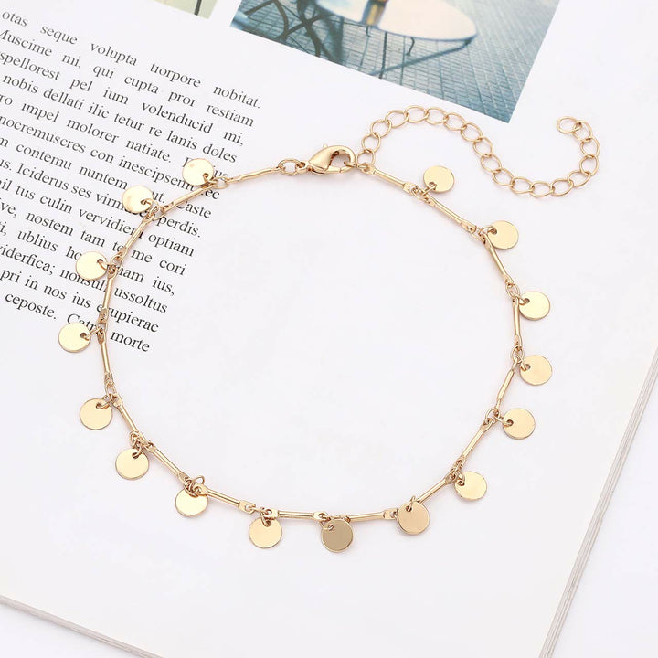 Bracelet de cheville bohème en perles de couleur turquoise Olivenorma