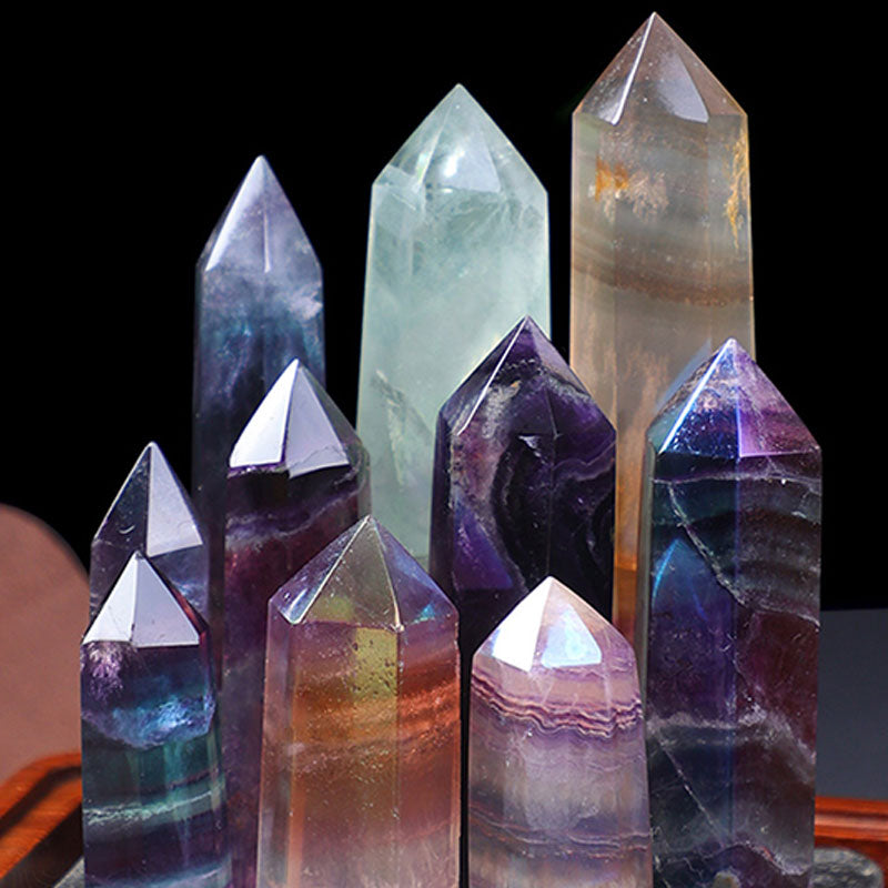 Baguettes de cristal Reki en croûte naturelle de fluorite