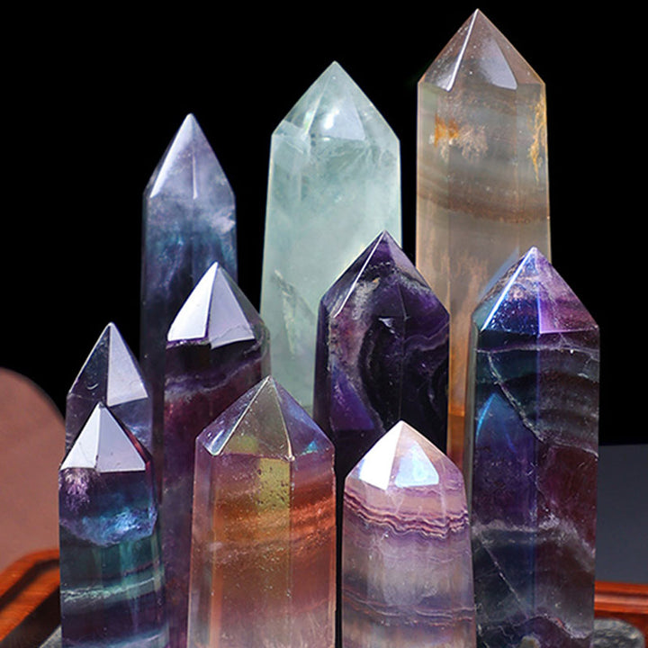 Baguettes de cristal Reki en croûte naturelle de fluorite