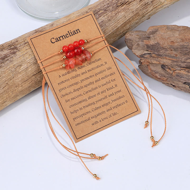 Ensemble de bracelets tressés en perles de gravier Olivenorma