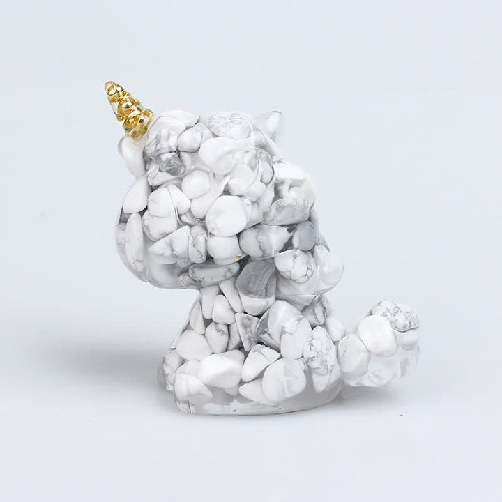 Décoration en pierres précieuses de licorne en cristal Olivenorma