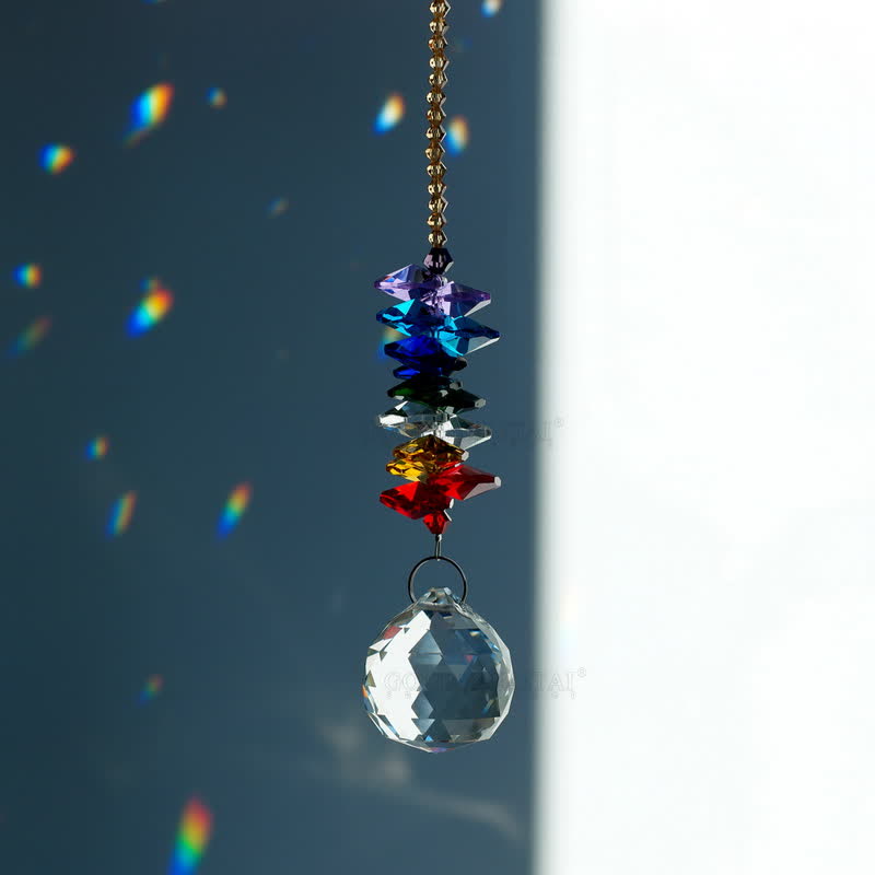 Attrape-soleil en cristal, ornement en pierre précieuse de planète météore