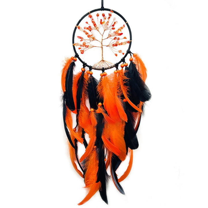 Attrape-rêves arbre de vie en agate jaune Olivenorma