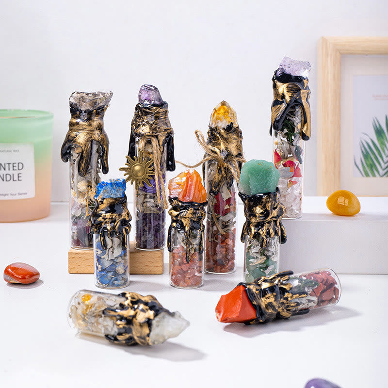 Olivenorma « Witch's Wish » – Bouteille d'énergie en pierre brute de cristal naturel