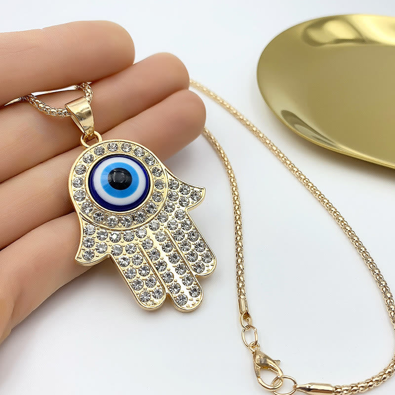 Collier avec pendentif en zircon HAMSA Evil Eye