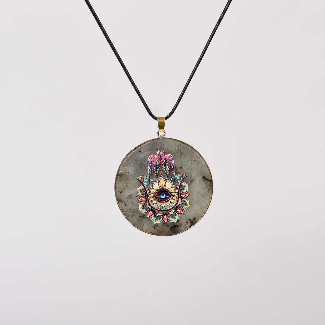 Collier Arbre de Vie en Cristal Hamsa Chakra Olivenorma