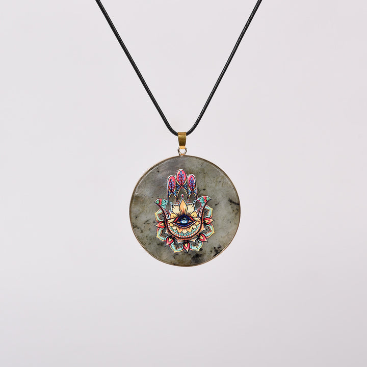 Collier Arbre de Vie en Cristal Hamsa Chakra Olivenorma