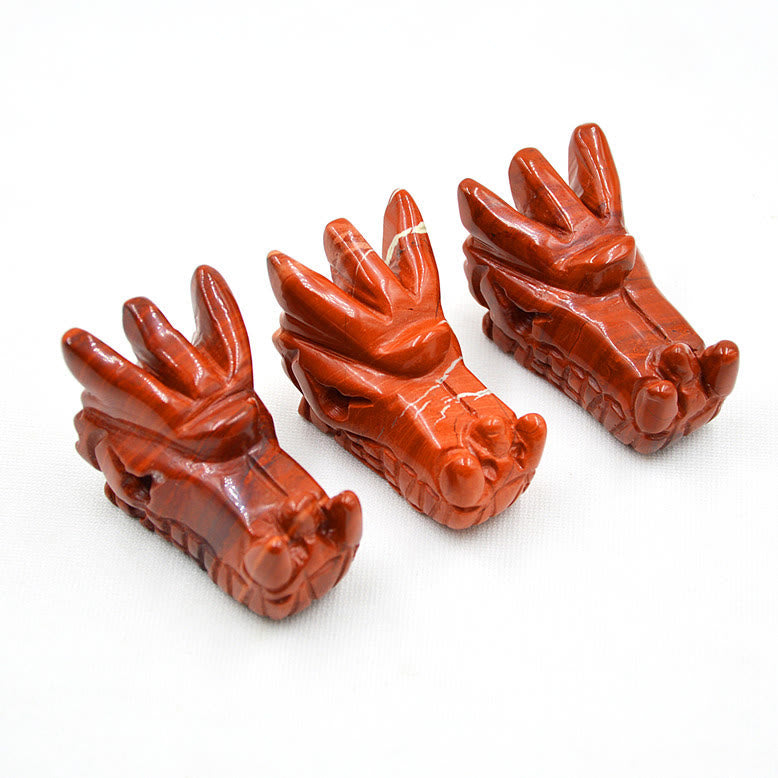 Décoration en pierres précieuses en forme de tête de dragon en cristal Olivenorma