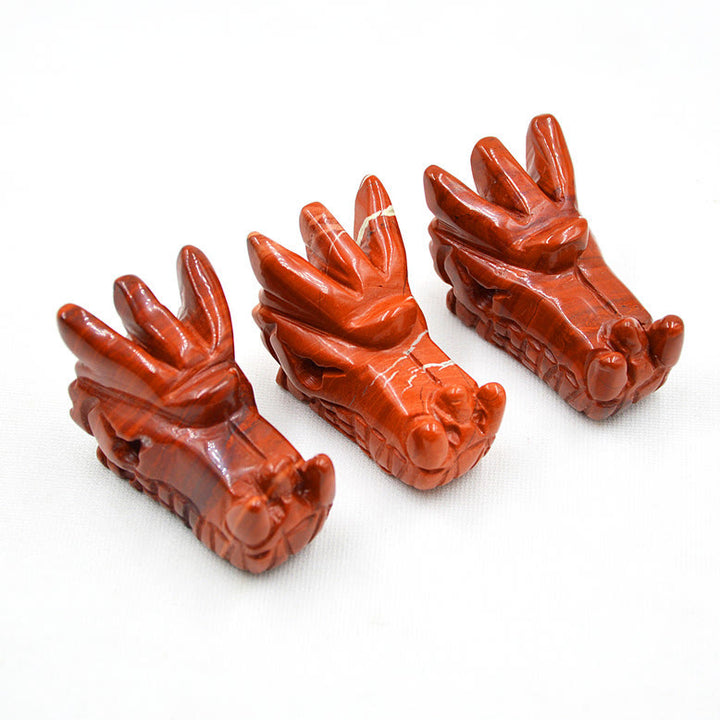 Décoration en pierres précieuses en forme de tête de dragon en cristal Olivenorma