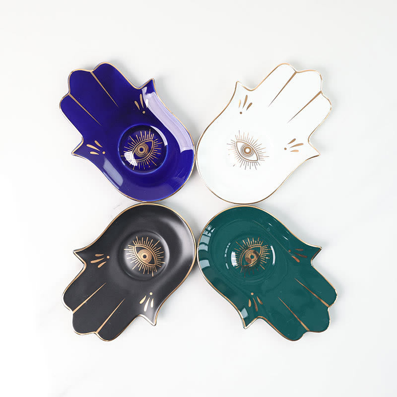 Olivenorma Hamsa Petit plateau à bijoux Evil Eye Sous-verre