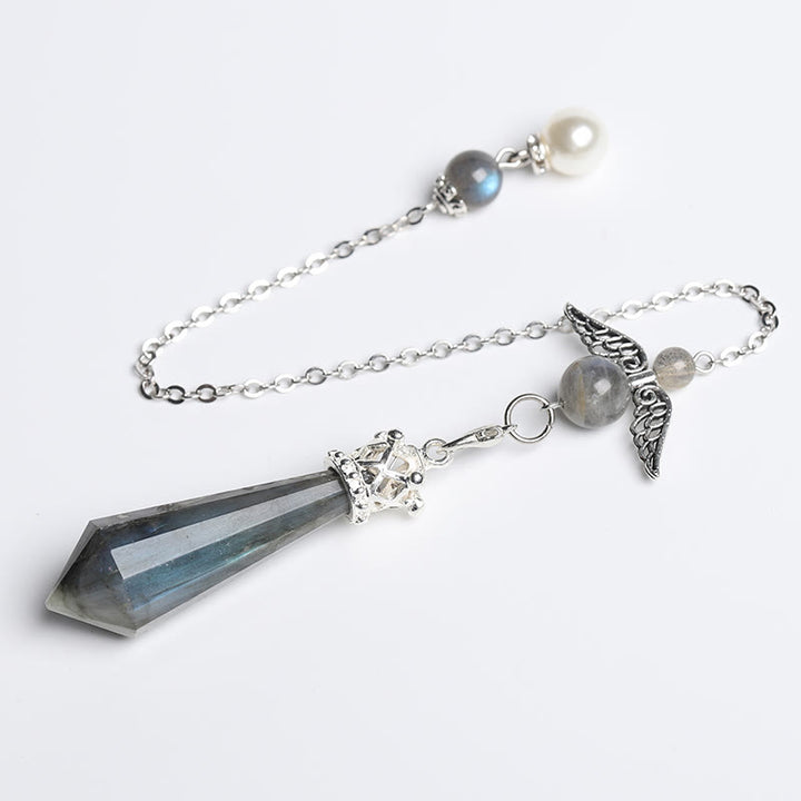 Pendule Ailes d'ange en cristal de labradorite Olivenorma