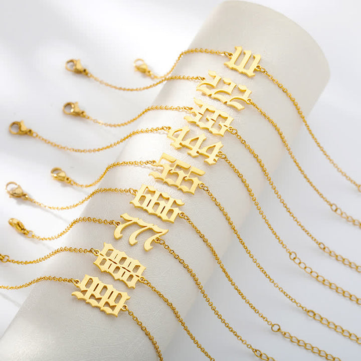 Bracelet de cheville spirituel avec numéro d'ange