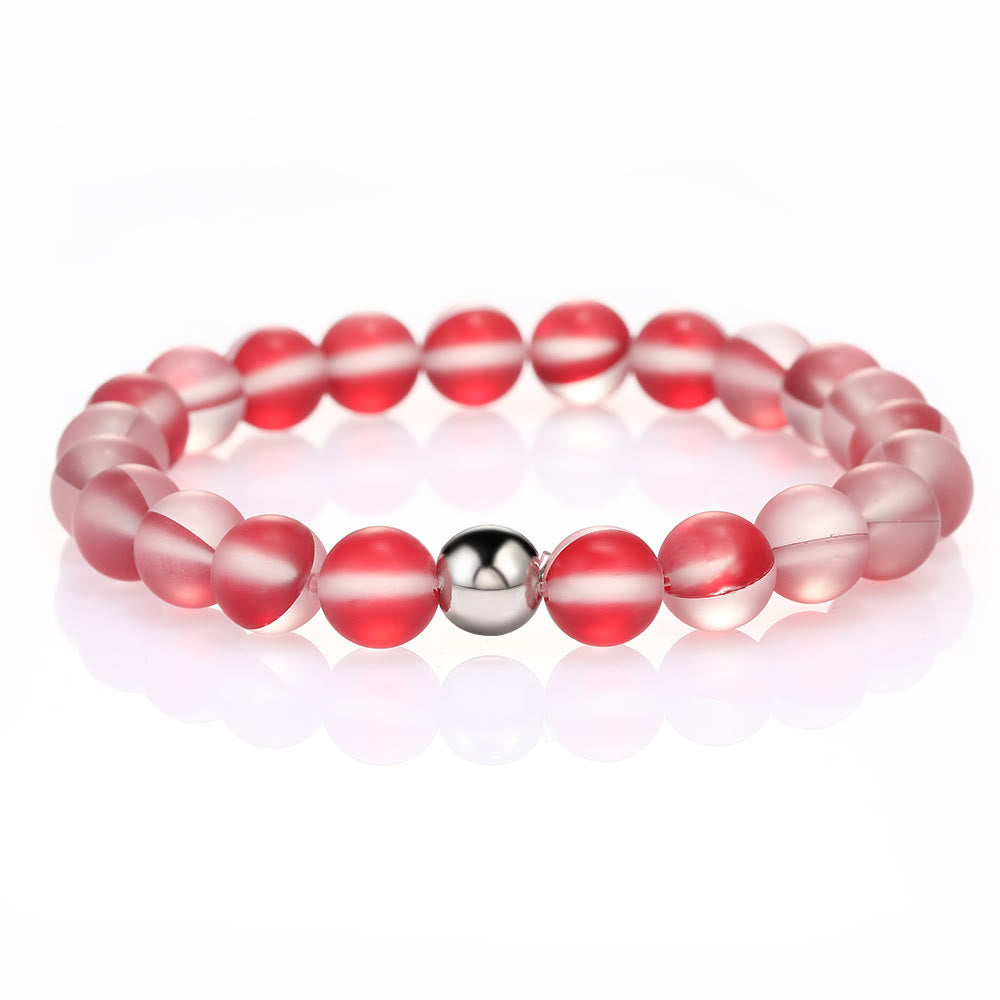 Bracelet en perles de verre cristal rouge Olivenorma