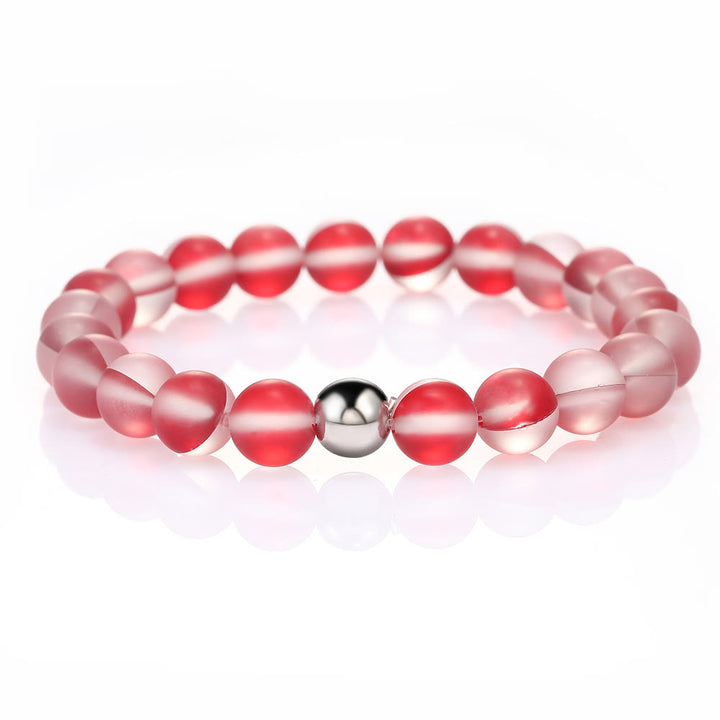 Bracelet en perles de verre cristal rouge Olivenorma