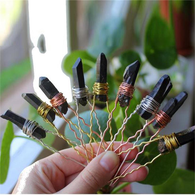 Épingle à cheveux en cristal faite à la main Olivenorma - Obsidienne - image 16