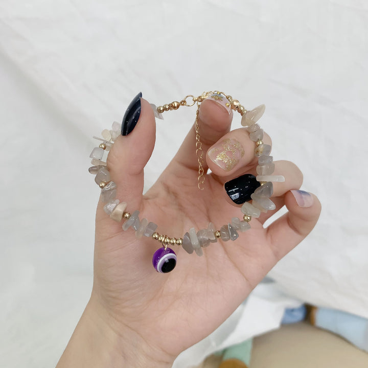 Bracelet pendentif mauvais œil en gravier de cristal naturel Olivenorma