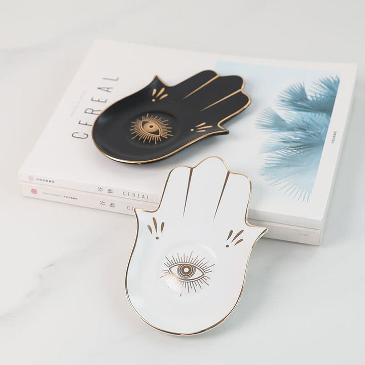 Olivenorma Hamsa Petit plateau à bijoux Evil Eye Sous-verre