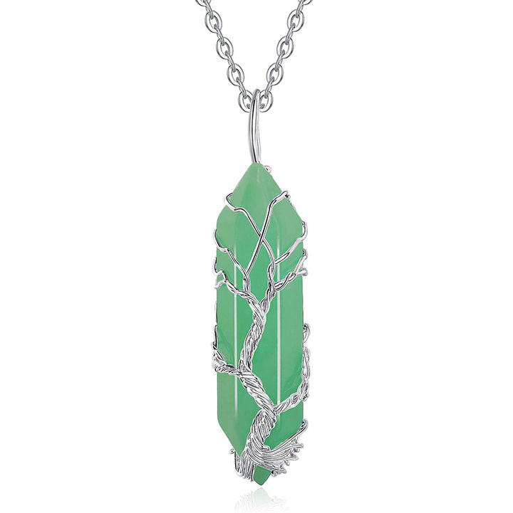 Collier en cristal Olivenorma avec pierres précieuses de l'arbre de vie