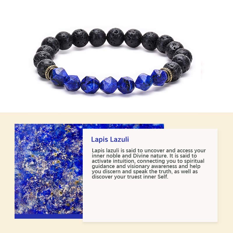 Bracelet de protection en œil de tigre avec pierre de lave