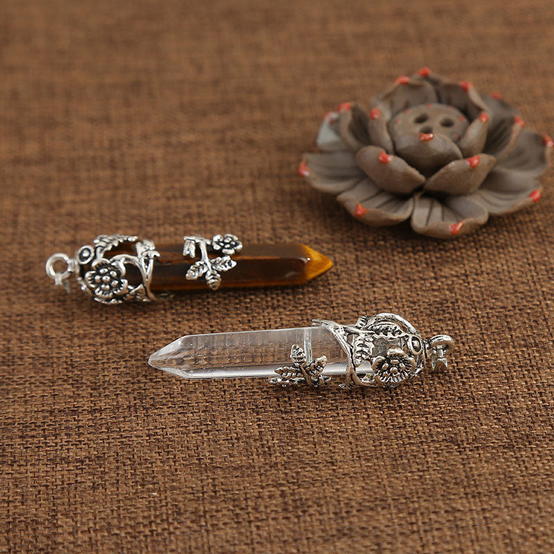 Collier de guérison spirituelle en pierre naturelle avec rose Olivenorma